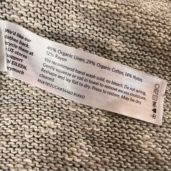 Eileen Fisher Cardigan Sweater White Gray Size L - Picture 4 of 4